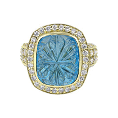 Ring - Blue Topaz And Diamond