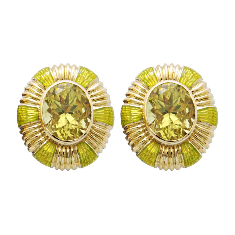 Earrings - Lemon Quartz (Enamel) | Singhvi Jewels