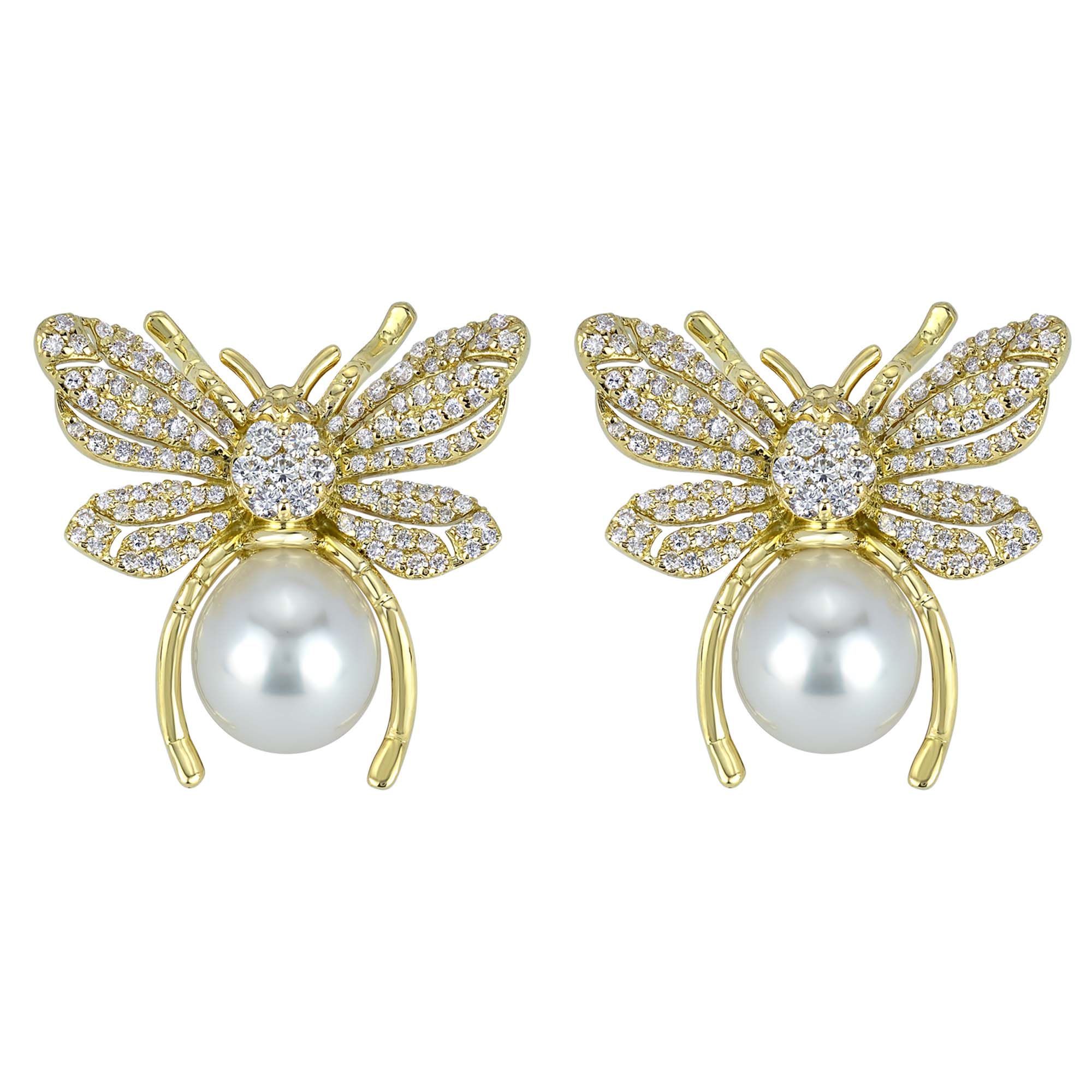 Earrings - Diamond And South Sea Pearl (2334F) | Singhvi Jewels