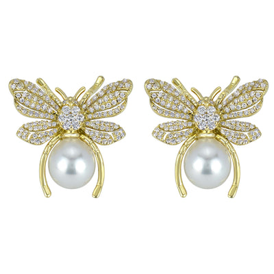 Earrings - South Sea Pearl And Diamond (2334F)