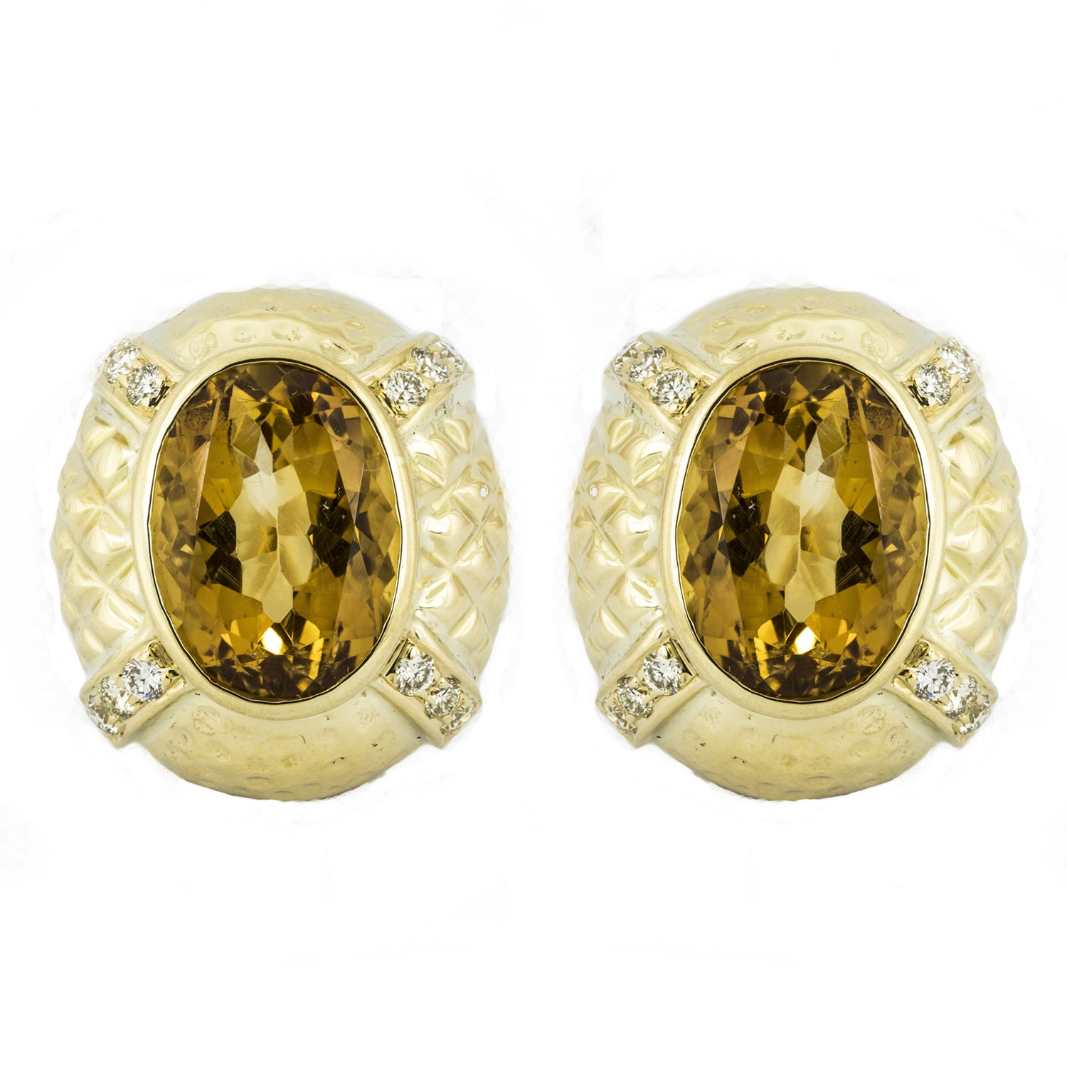 Earrings- Citrine And Diamond (1445A) | Singhvi Jewels