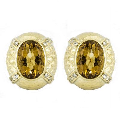 Earrings- Citrine And Diamond (1445A)