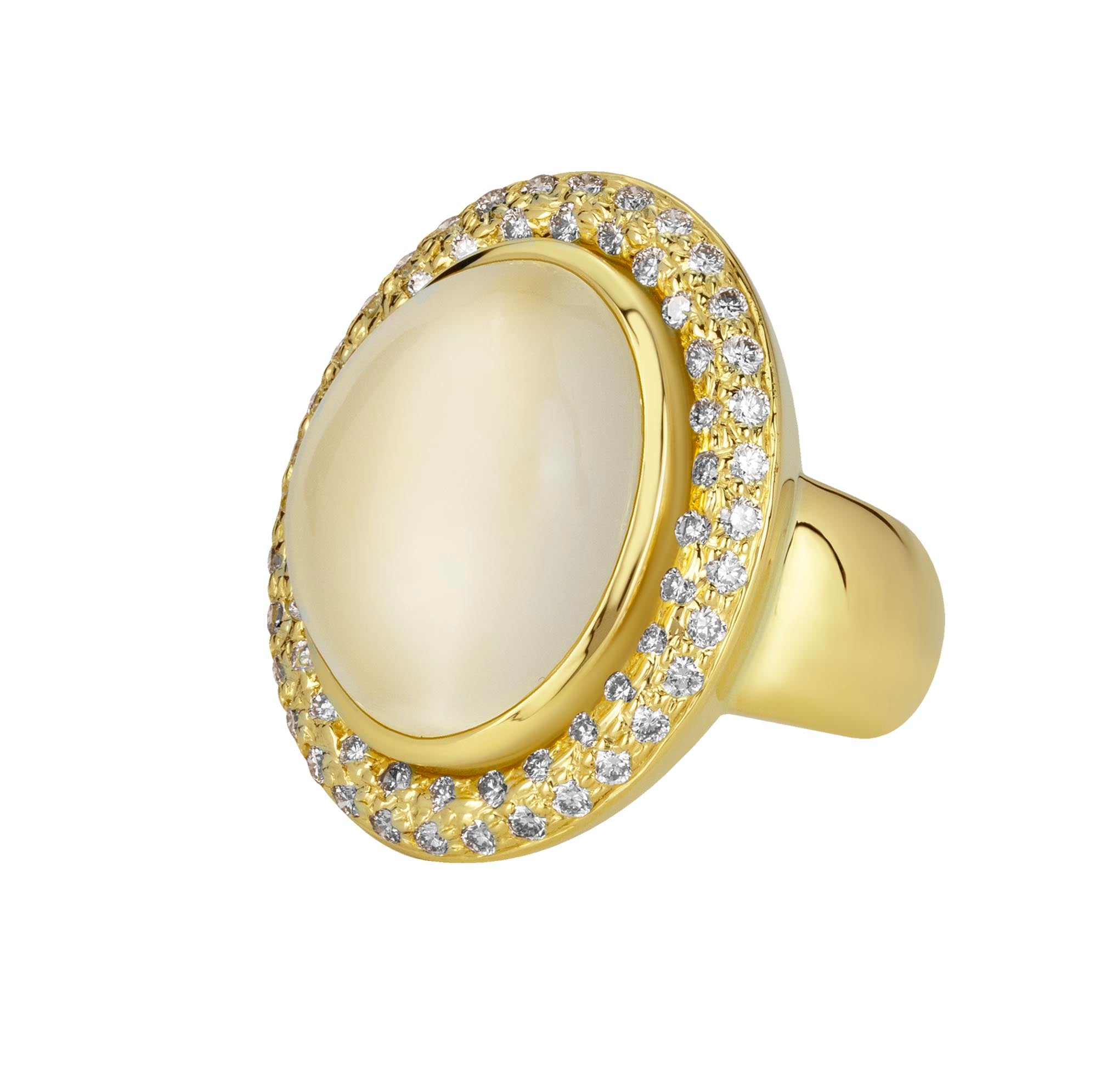 Ring - Moonstone And Diamond (2366B) | Singhvi Jewels