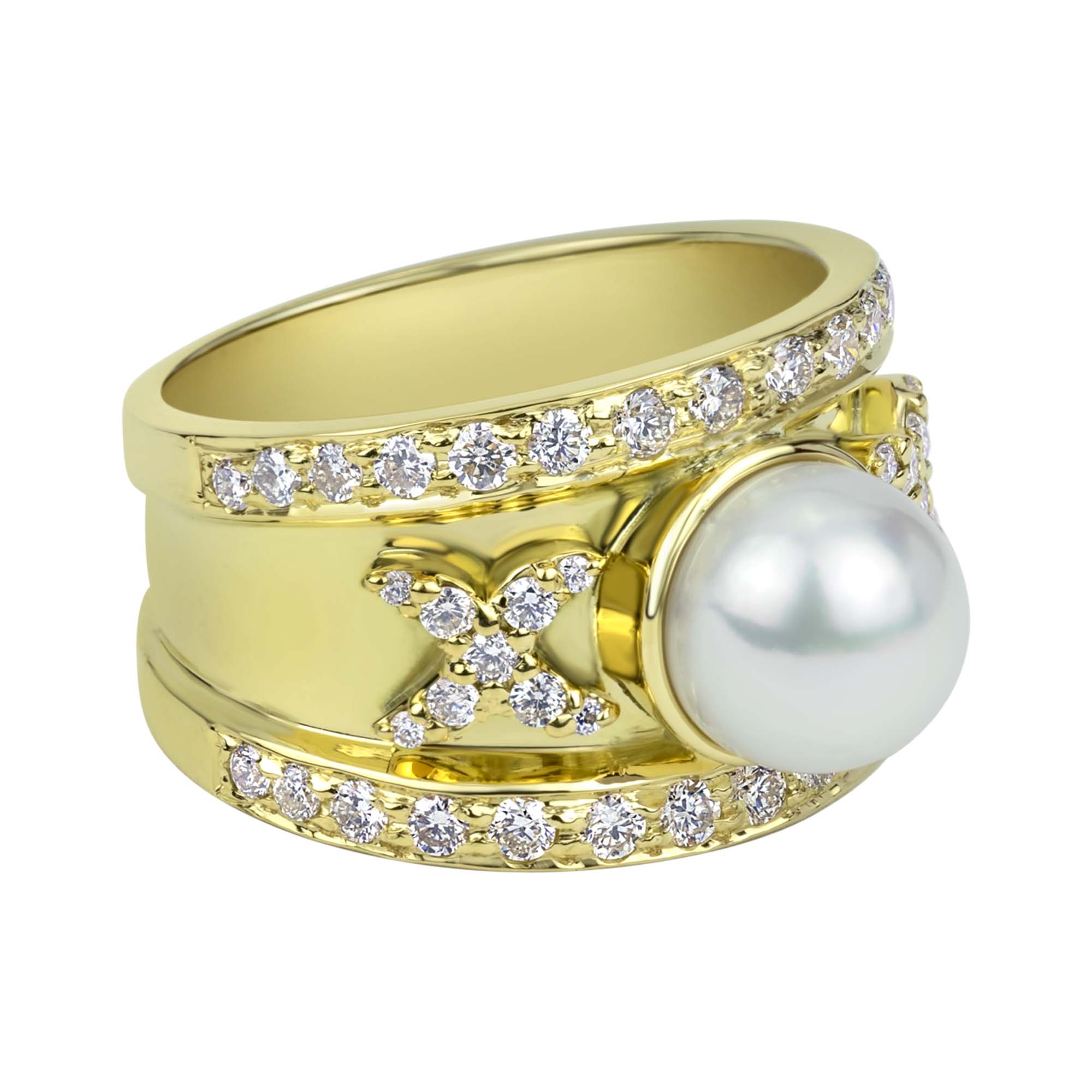 Ring - South Sea Pearl And Diamond (2316C) | Singhvi Jewels