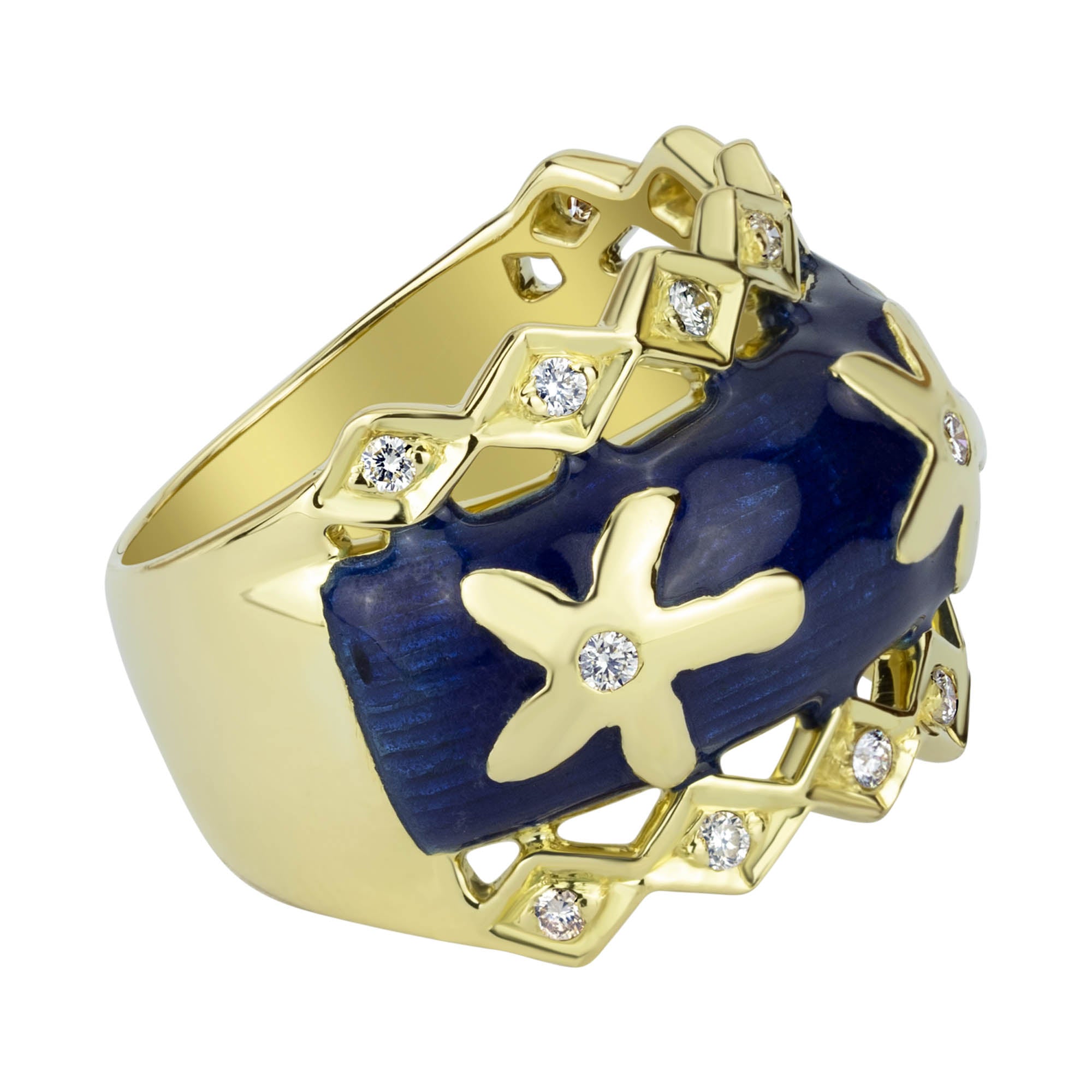 Ring- Diamond (enamel) (1283U) | Singhvi Jewels