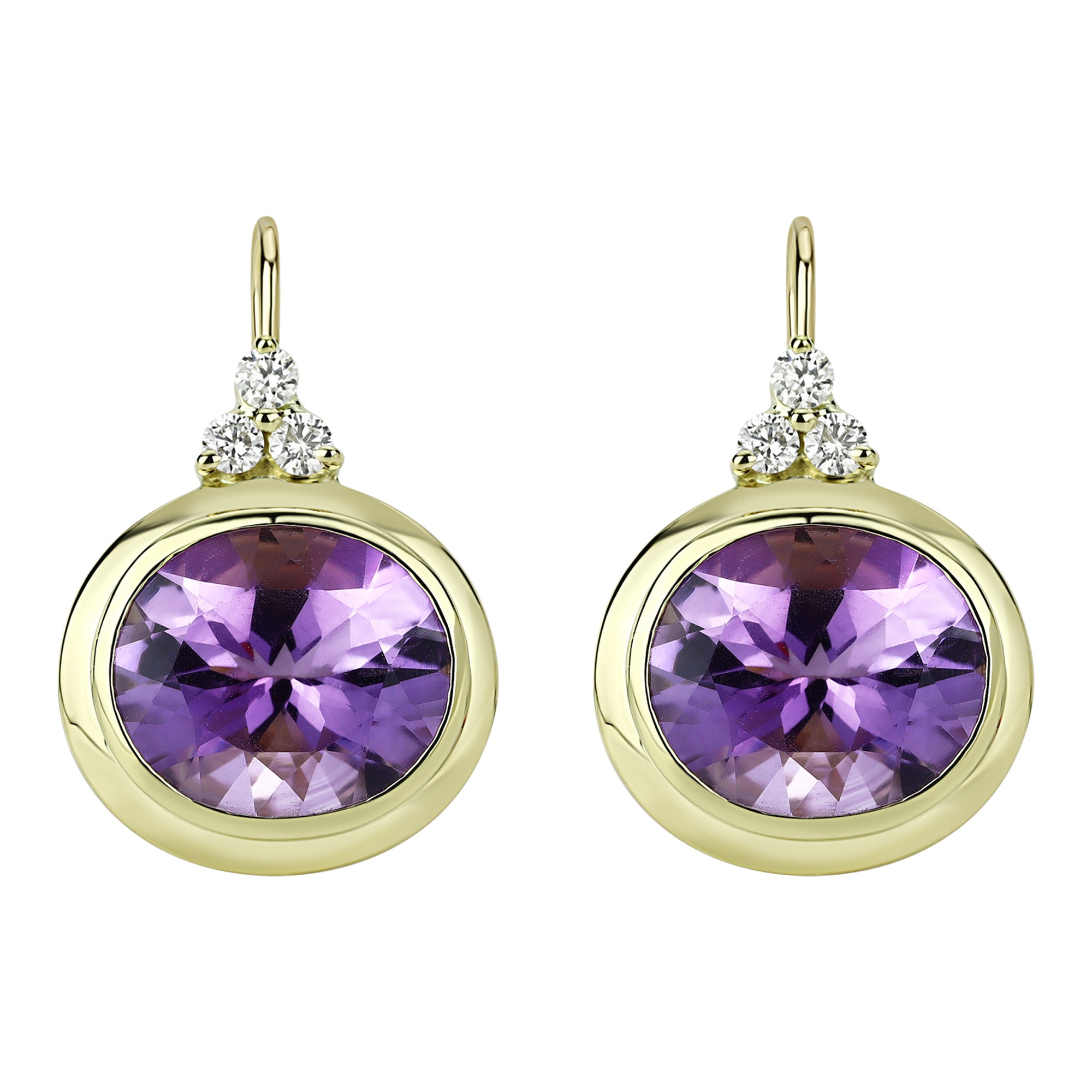 Earrings - Amethyst And Diamond (2306C) | Singhvi Jewels