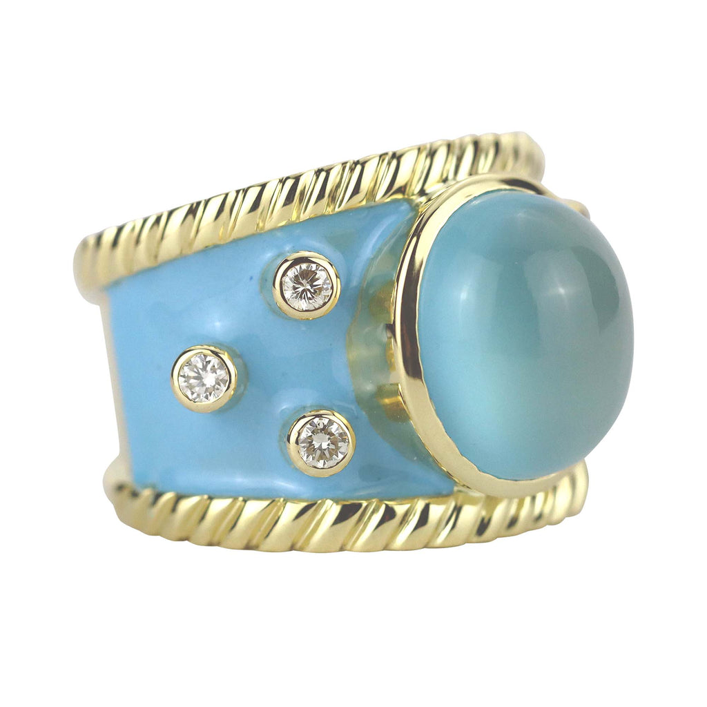 Ring Chalcedony And Diamond (enamel)
