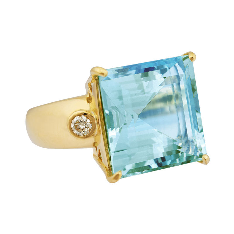 Repair - Ring - Aquamarine and Diamond (2108B) | Singhvi Jewels